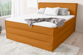 99rooms Santiago Boxspringbett Orange Velours SORO 120x200 cm Taschen-Federung