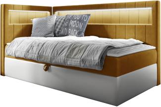 Boxspringbett 'Gladino Junior 3' gelb 80 x 200 cm Links