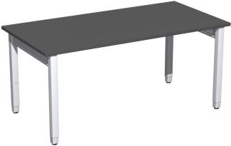 Schreibtisch '4 Fuß Pro Quadrat' höhenverstellbar, 160x80x68-86cm, Graphit / Silber