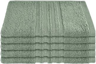 Schiesser Frottier Gästetücher Milano im 5er Set aus Flauschiger, hautfreundlicher Baumwolle, Made IN Green, Farbe:Hellgrün, Größe:30 x 50 cm