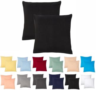 Livessa 2er Set Kissenbezug 60x60 aus%100 Baumwolle Jersey Stoff - Verdeckter Reißverschluss, Kopfkissenbezug 60x60 cm, Kissenhülle, Ultra weich und atmungsaktiv, Oeko-Tex Zertifiziert