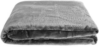 Kuschelige Decke 150x200 cm Fleecedecke Wohndecke aus Polyester Tagesdecke Anthrazit