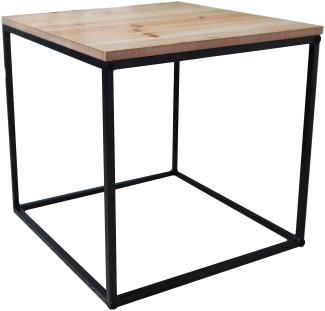 Beistelltisch Deko Sofatisch Kaffeetisch Blumentisch Metall Holz L45xB45xH42cm