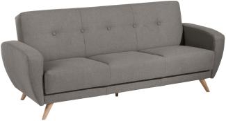 Sofa 3-Sitzer mit Bettfunktion Karen Bezug Samtvelours (mit Clean-Abo Ausrüstung) Buche natur / grau 21847