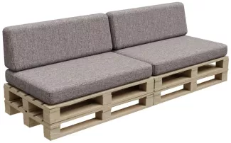 Gutekissen®, Palettenkissen, Palletenpolster, Gartenkissen, Palettenauflagen, Sofa, Kissen, Polster, Auflagen Indoor Outdoor PFBG (2X Set (120x80 + 120x35), Grau)