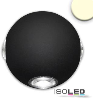 ISOLED LED Wandleuchte Up&Down 4*1W CREE, IP54, sandschwarz, warmweiß