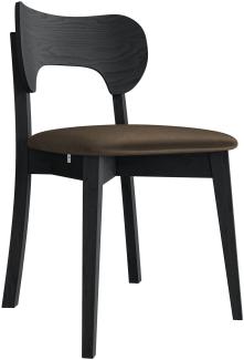 Esszimmerstuhl Gamirut, Stuhl aus Buchenholz für Küche, Restaurant (Schwarz / Magic Velvet 2205)
