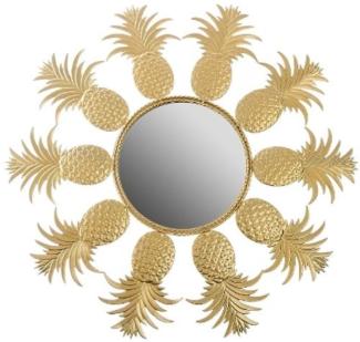 Casa Padrino Designer Spiegel / Wandspiegel im Ananas Design Gold Ø 50 cm - Designermöbel