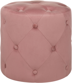 Pouf Samtstoff rosa ⌀ 40 cm COROLLA