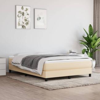 Boxspringbett Stoff Creme 140 x 200 cm