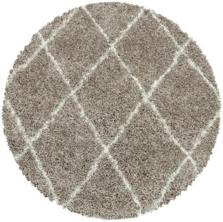 Hochflor Teppich Adriana rund - 200 cm Durchmesser - Terrakotta