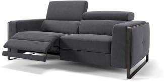 Sofanella 3-Sitzer MANZANO Stoffsofa Designersofa Couch in Dunkelgrau