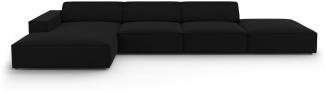 Micadoni 5-Sitzer Samtstoff Ecke links Sofa Jodie | Bezug Black | Beinfarbe Black Plastic