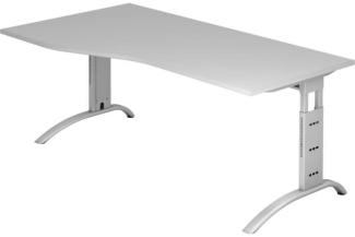 Schreibtisch FS18 C-Fuß 180x100 / 80cm Grau Gestellfarbe: Silber