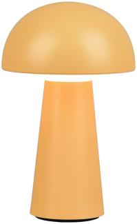 Outdoor LED Akku Tischleuchte LENNON mit Touch Dimmer, Gelb Höhe 21cm