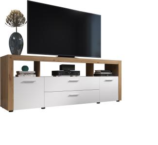 TV-Lowboard Dura in weiß und Asteiche 180 cm