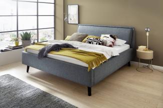 Polsterbett Doppelbett Bett Frieda mit Stoffbezug Stelar Sawana 39 Ocean 180 x 200 cm schwarz