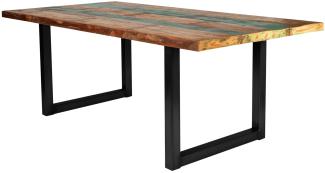 TABLES&CO Tisch 240x100 Altholz Bunt Stahl Schwarz