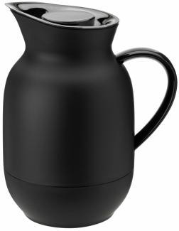 Stelton Isolierkanne Amphora für Kaffee, Kaffeekanne mit Glaseinsatz, Thermokanne, Kunststoff, Soft Black, 1 Liter, 221-1