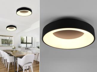 Trio Leuchten LED Deckenleuchte Girona 671210132, Metall Schwarz matt, Acryl, inklusiv 27 Watt LED, Dimmer, Memory Funktion,