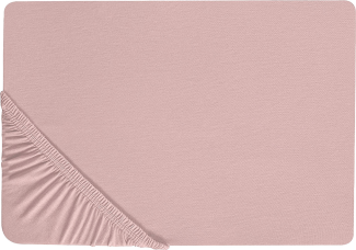 Spannbettlaken rosa Baumwolle 200 x 200 cm HOFUF