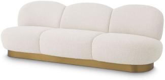 Casa Padrino Luxus Sofa Creme / Messing 230 x 81 x H. 76 cm