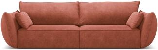 Micadoni 3-Sitzer Sofa Kaelle | Bezug Terracotta | Beinfarbe Black Plastic