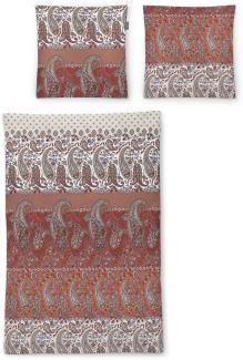 Irisette Sky Mako-Satin Bettwäsche 155x220 Paisley rot orange 8507-60