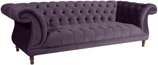 Sofa 3-Sitzer Kare Bezug Samtvelours Buche nussbaum dunkel / purple 21766