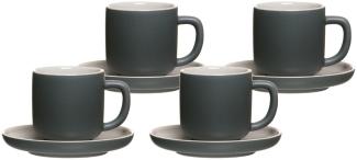 Ritzenhoff & Breker JASPER Espressotasse mit Untertasse 100 ml 4er Set grau