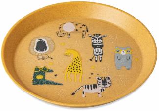 Koziol Kleiner Teller Connect Plate Zoo, Speiseteller, Kunststoff-Holz-Mix, Nature Wood, 20. 5 cm, 1435702