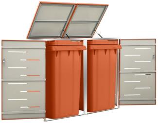 Mülltonnenbox für 2 Tonnen 138x77,5x115,5 cm Edelstahl