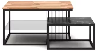 Couchtisch Kaffeetisch Beistelltisch Holz Tisch 2tlg Modern Wohnzimmer