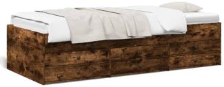 Tagesbett mit Schubladen Räuchereiche 90x190 cm Holzwerkstoff (Farbe: Braun)