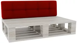 Gutekissen® Palettenkissen Gesteppte Kissen mit Knöpfen, Palettenauflagen Sitzkissen Rückenlehne Gesteppt PFG (Rückenlehne 120x60, Rot)