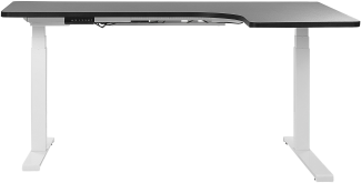 Schreibtisch elektrisch höhenverstellbar, rechtsseitig, Schwarz Spanplatte, 65-131 x 160 x 110 cm
