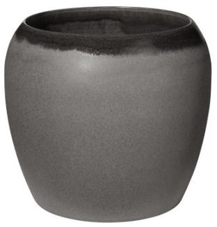 ASA Selection Übertopf Charcoal, Blumentopf, Steingut, Schwarz matt, 22 cm, 65056245