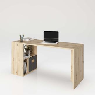 Fortuna 'Set' Schreibtisch mit Regal, 3 Fächern, 120 x 75 x 57,9 cm, Eiche
