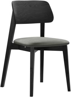 Esszimmerstuhl Taskir, Stuhl aus Buchenholz für Küche, Restaurant (Schwarz / Magic Velvet 2217)