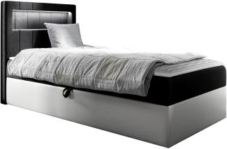 Boxspringbett 'Gladino Junior 1' schwarz 80 x 200 cm Links