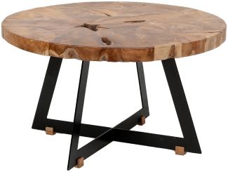 Teak Couchtisch LISTA-80cm Natural Massivholz Teakwurzel Wohnzimmertisch Tisch