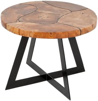 Teak Couchtisch LISTA-80cm Natural Massivholz Teakwurzel Wohnzimmertisch Tisch