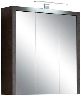 trendteam Spiegelschrank Badspiegel Badschrank Spiegel Beton dunkel 67x71x19 cm