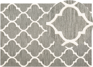 Teppich grau 160 x 230 cm marokkanisches Muster Kurzflor YALOVA