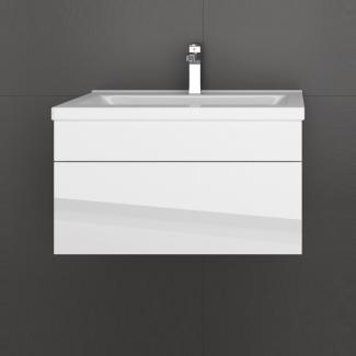 Waschtisch Waschbecken Waschplatz Set hochglanz Weiß 2 teilig