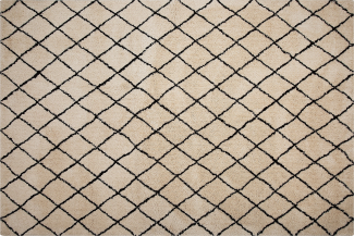 Teppich beige / schwarz 160 x 230 cm Shaggy MIDYAT