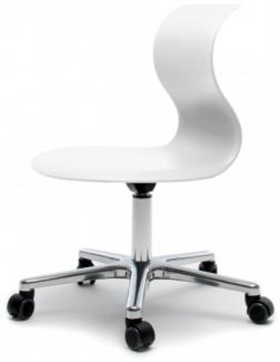 Bürostuhl und Praxisstuhl Pro 6 - unsere Topseller schneeweiß/Aluminium mit PRO-Matic ohne Armlehne ohne Sitzkissen