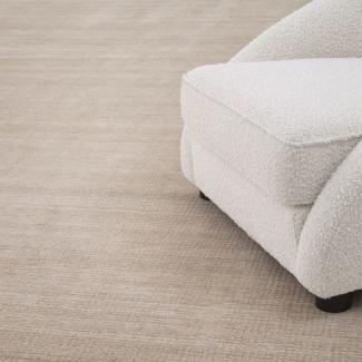 Casa Padrino Luxus Woll & Viskose Teppich Beige 300 x 400 cm - Handgewebter Wohnzimmer & Hotel Teppich - Wohnzimmer Deko Accessoires - Luxus Qualität