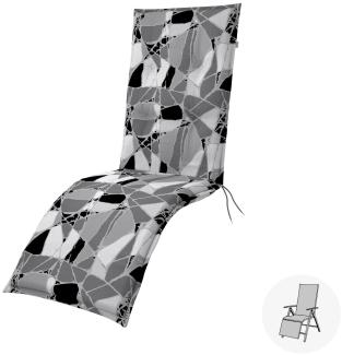 Doppler Sitzauflage "Living" Relax, schwarz-grau gemustert, für Relaxliege (170 x 48 x 6 cm)