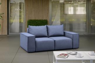 Gartensofa Loungesofa Sofa 2-Sitzer GARDENT wetterfester Stoff NXL Blau